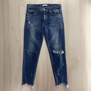 MOUSSY VINTAGE denim distressed raw hem cotton jeans 27 Glendale